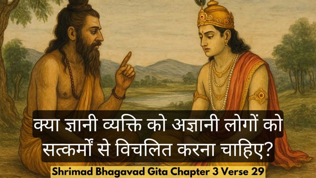 क्या ज्ञानी व्यक्ति को अज्ञानी लोगों को सत्कर्मों से विचलित करना चाहिए?