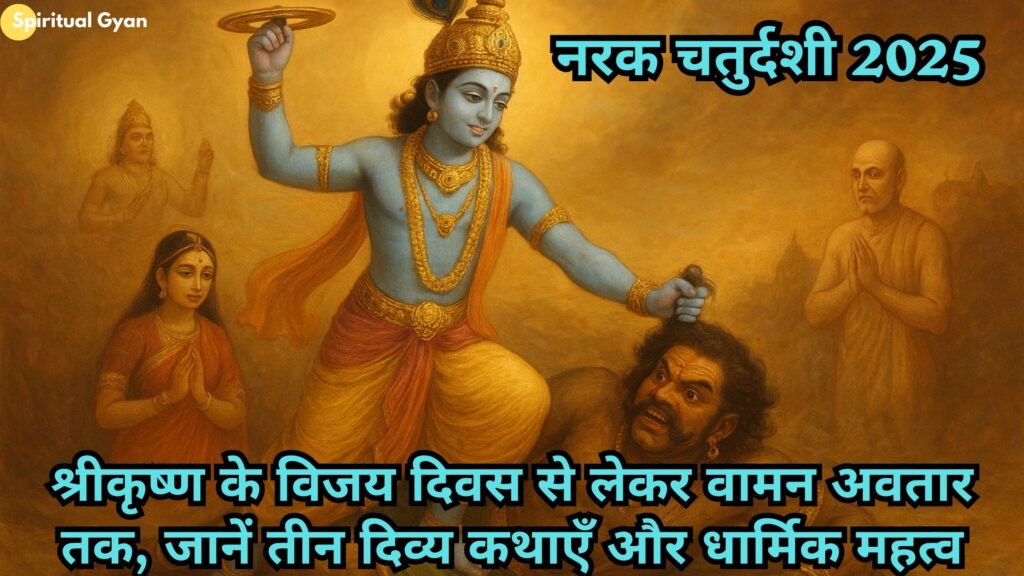 Narak Chaurdashi 2025: श्रीकृष्ण के विजय दिवस से लेकर वामन अवतार तक - जानें तीन दिव्य कथाएँ और धार्मिक महत्व