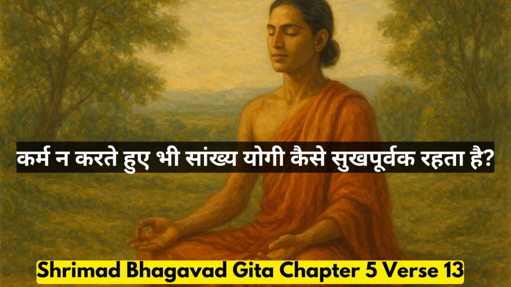 कर्म न करते हुए भी सांख्य योगी कैसे सुखपूर्वक रहता है?