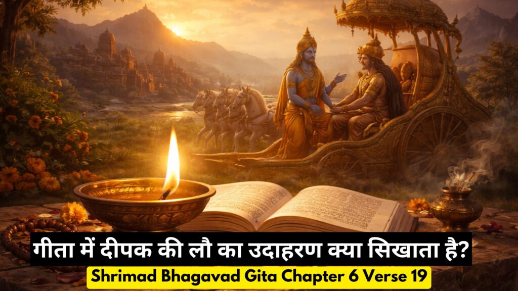 गीता में दीपक की लौ का उदाहरण क्या सिखाता है?